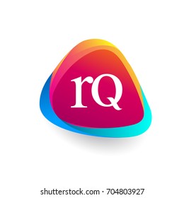 Letter RQ logo in triangle shape and colorful background, letter combination logo design for company identity.