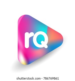 Letter RQ logo in triangle shape and colorful background, letter combination logo design for business and company identity.
