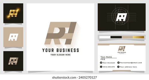 Letter Rq or RA monogram logo with business card design