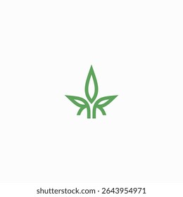 letra RR cannabis ilustração vetorial