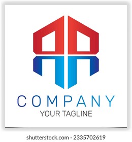 letter RR initial hexagon logo icon premium elegant template vector eps 10