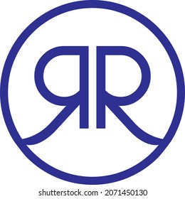 Diseño de logotipo RR de carta, sin fondo, plantilla