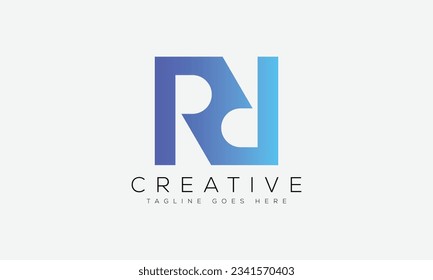 Ilustración vectorial de la plantilla de diseño del logotipo RR de carta.