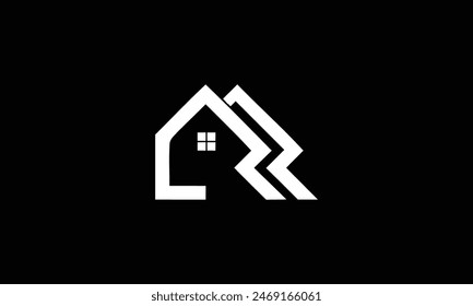 letter RR logo home design concept