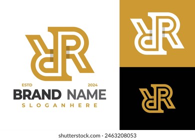 Letter RR Monogram logo design vector symbol icon illustration