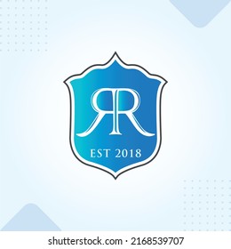Letter RR Protective shield Logo Template In Modern Creative Minimal Style Vector Design