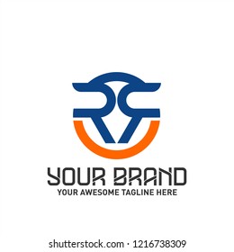 Letter RR rounded icon, Creative RR letter with crown, 