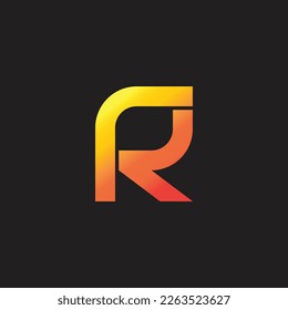 letra Rr simple vector de logotipo de línea geométrica 