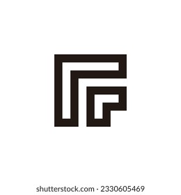 Letter rr square, outlines geometric symbol simple logo vector