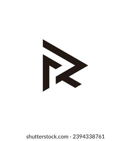 Letter rR triangle geometric symbol simple logo vector