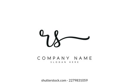 letter RS logo design handwriting signature style vector template