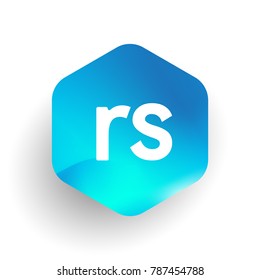 Letter RS logo in hexagon shape and colorful background, letter combination logo design for business and company identity.
