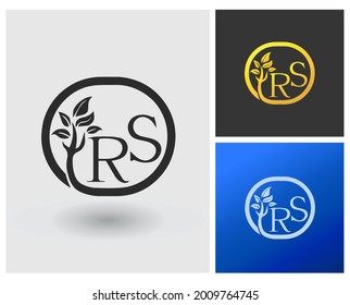 Letter RS logo initial alphabet, creative luxury modern company with tree shape