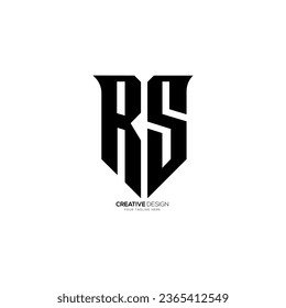 Letra Rs con forma de escudo moderno seguridad empresarial tipografía logotipo de monograma