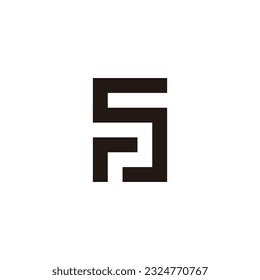 Letter rS square geometric symbol simple logo vector