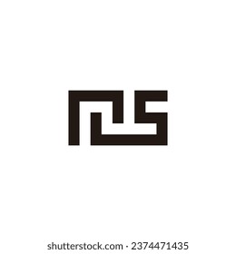 Letter rs square geometric symbol simple logo vector