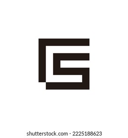 Letter rS square, unique geometric symbol simple logo vector