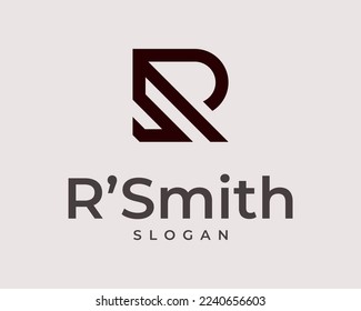 Letter RS Monogram Modern Contemporary Simple Minimalist Unique Icon Vector Logo Design