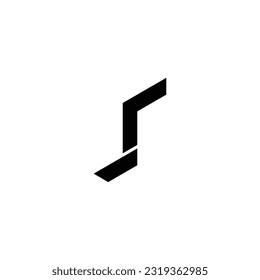 Letter rs sr r s fold geometric symbol simple logo vector