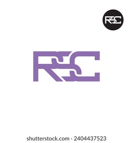 Diseño de logotipo de monograma RSC para carta