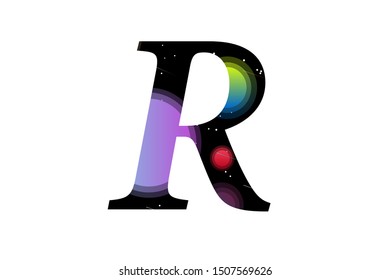 letter R,Space character for science,alphabet Space