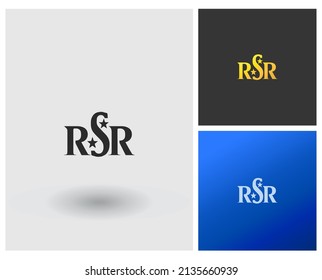 letter RSR initial based innovative logo symbol design in gradient colors. Logo template professional idea
