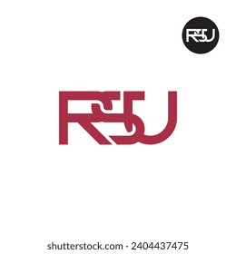 Diseño de logotipo de monograma de carta RSU