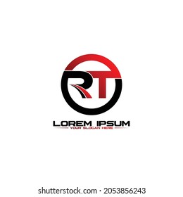 Letter RT circle logo design vector