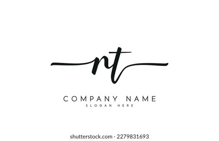 plantilla vectorial de estilo de firma de escritura a mano con el logotipo RT de letra.