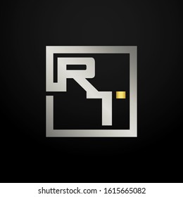 Letter RT modern logo icon monogram design. Outstanding professional elegant trendy based alphabet. Vector graphic template element in silver and gold color. Can be used for luxury company branding.