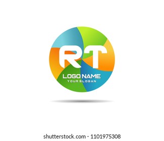 Letter RT Modern Shape Logo Design Template Element