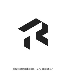 Letra RT Logotipo de espaço negativo 