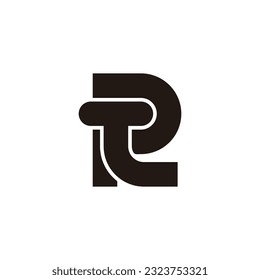 lettre rt logo géométrique simple image vectorielle 