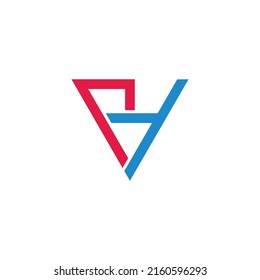 letter rt simple linked triangle geometric line logo vector
