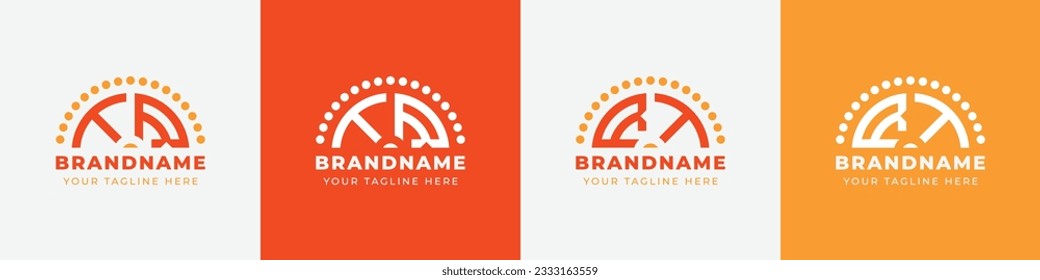 Letter RT und TR Sunrise Logo Set, geeignet für jedes Geschäft mit RT oder TR Initialen.