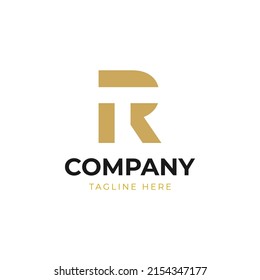 Letter RT or TR vector logo design
