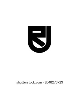 Letter RU simple logo design vector