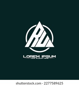 Letra RU vector de diseño de logotipo de triángulo