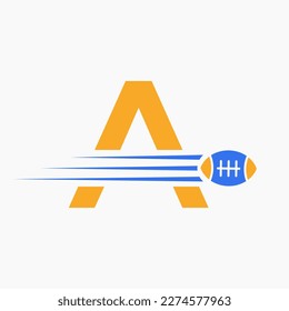 Letter A Rugby, Football Logo Combine With Rugby Ball Icon For American Soccer Club Symbol