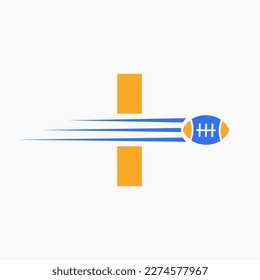 Letter I Rugby, Football Logo Combine With Rugby Ball Icon For American Soccer Club Symbol