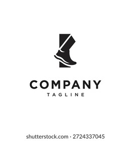 Letra que corro o pie Vector de icono de logotipo