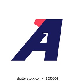A letter run logo design template. Vector sport style typeface for sportswear, sports club, app icon, corporate identity, labels or posters.