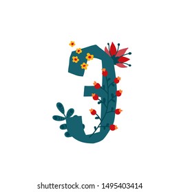 Letter of the Russian alphabet. Vector. Slavic Cyrillic font. Beautiful color letters in plants and flowers. Botany and floristry. Decorative logo.
