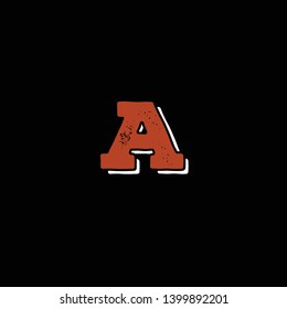A letter rusted  and shadow icon logo vector