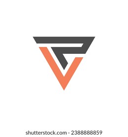 Letter RV free vector stock. Triangle abstract design concept. Can be used as a symbol related to initial or sport