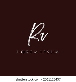 Letter RV luxury logo design vector