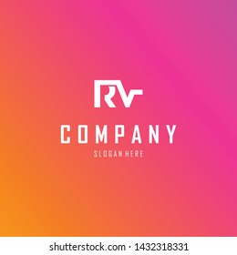 Letter RV Musical Audio Creative Logo