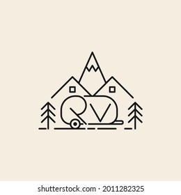 Letter RV Outdoor Logo Design