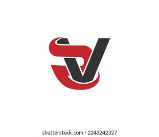 Letter RV, VR Unique Logo Design Concept. Creative Abstract Vector Template On White Background.