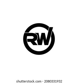 Letter RW circle logo design vector